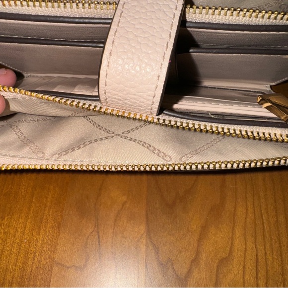 Michael Kors - Adele Double Zip Gold Tone Wristlet - Picture 9 of 13